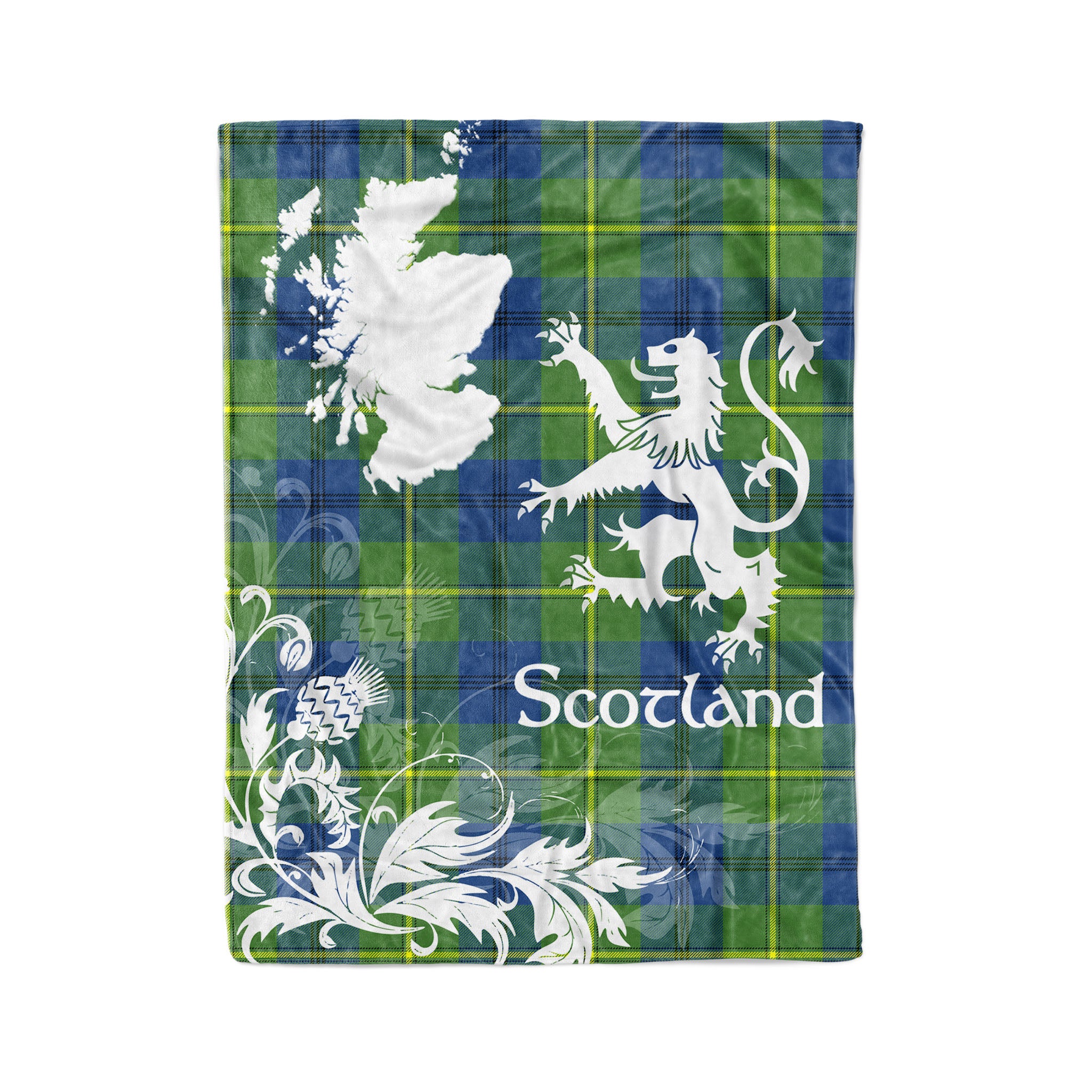 Tartan Plaid Fleece Blanket Tartan Blanket Thistle And Lion Scottish Clan Marjoribanks Ancient Plaid Blanket