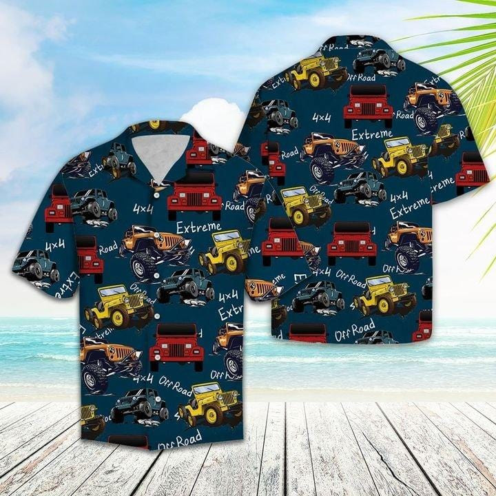 Colorful Jeep Cars Hawaii Aloha Shirts H Ha66419