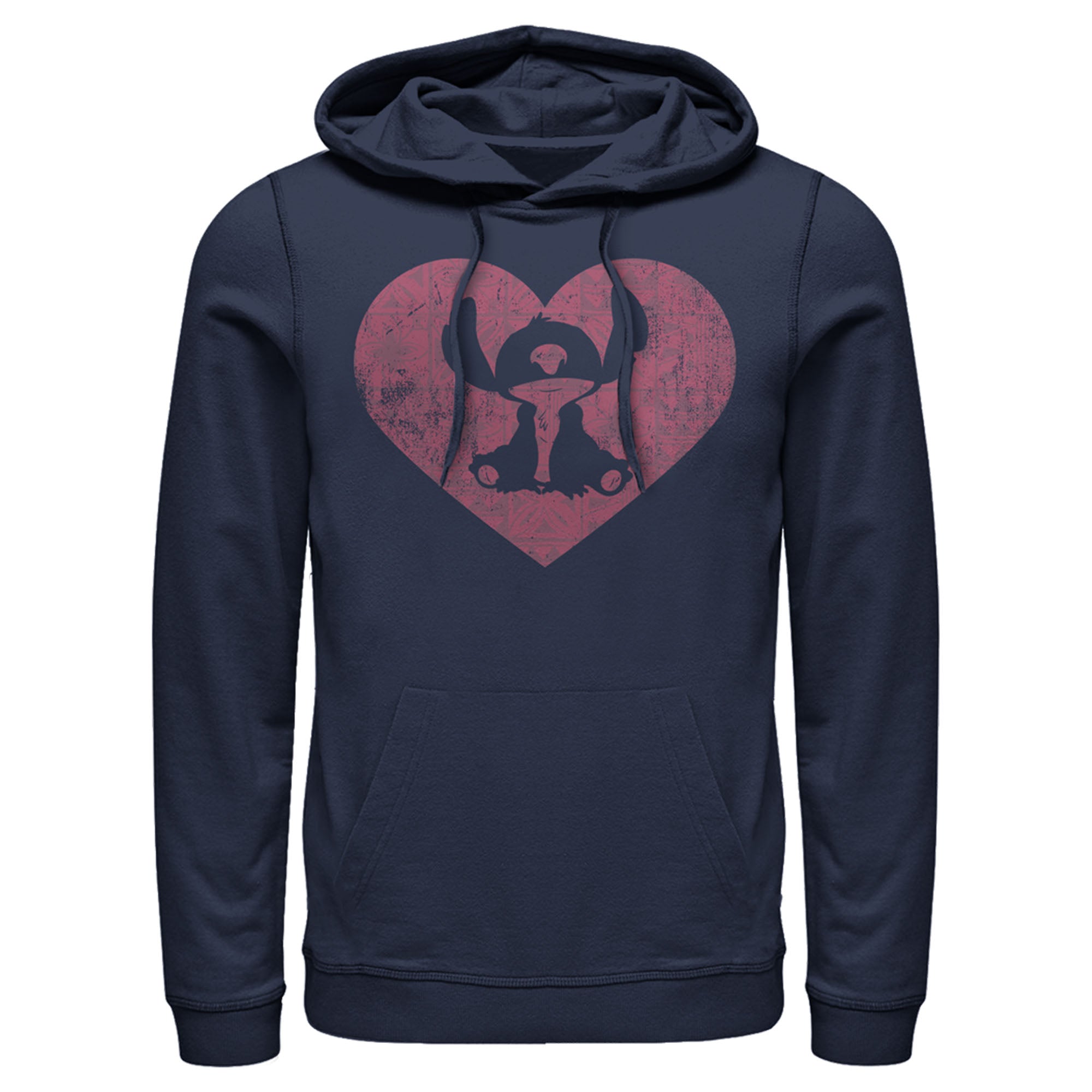 Men’S Lilo & Stitch Heart Silhouette Pull Over Hoodie