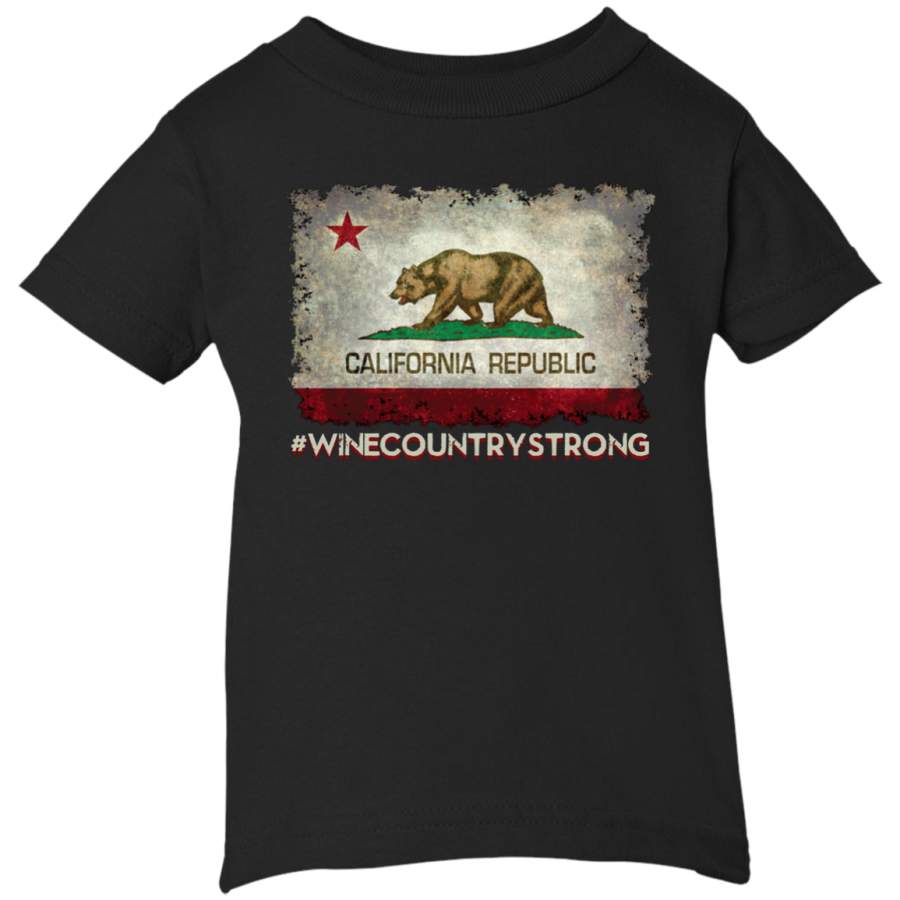 California Republic #WineCountryStrong 3401 Rabbit Skins Infant 5.5 oz Short Sleeve T-Shirt