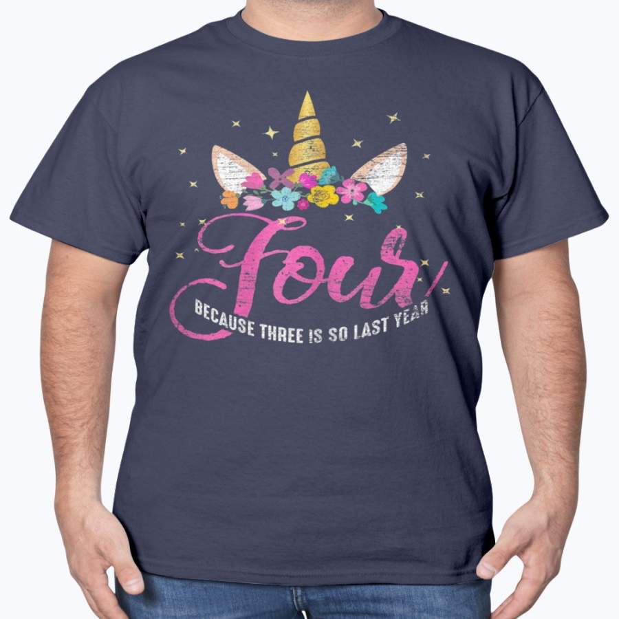 4 Years Old Birthday Girl Gifts Unicorn 4th Birthday T-Shirt