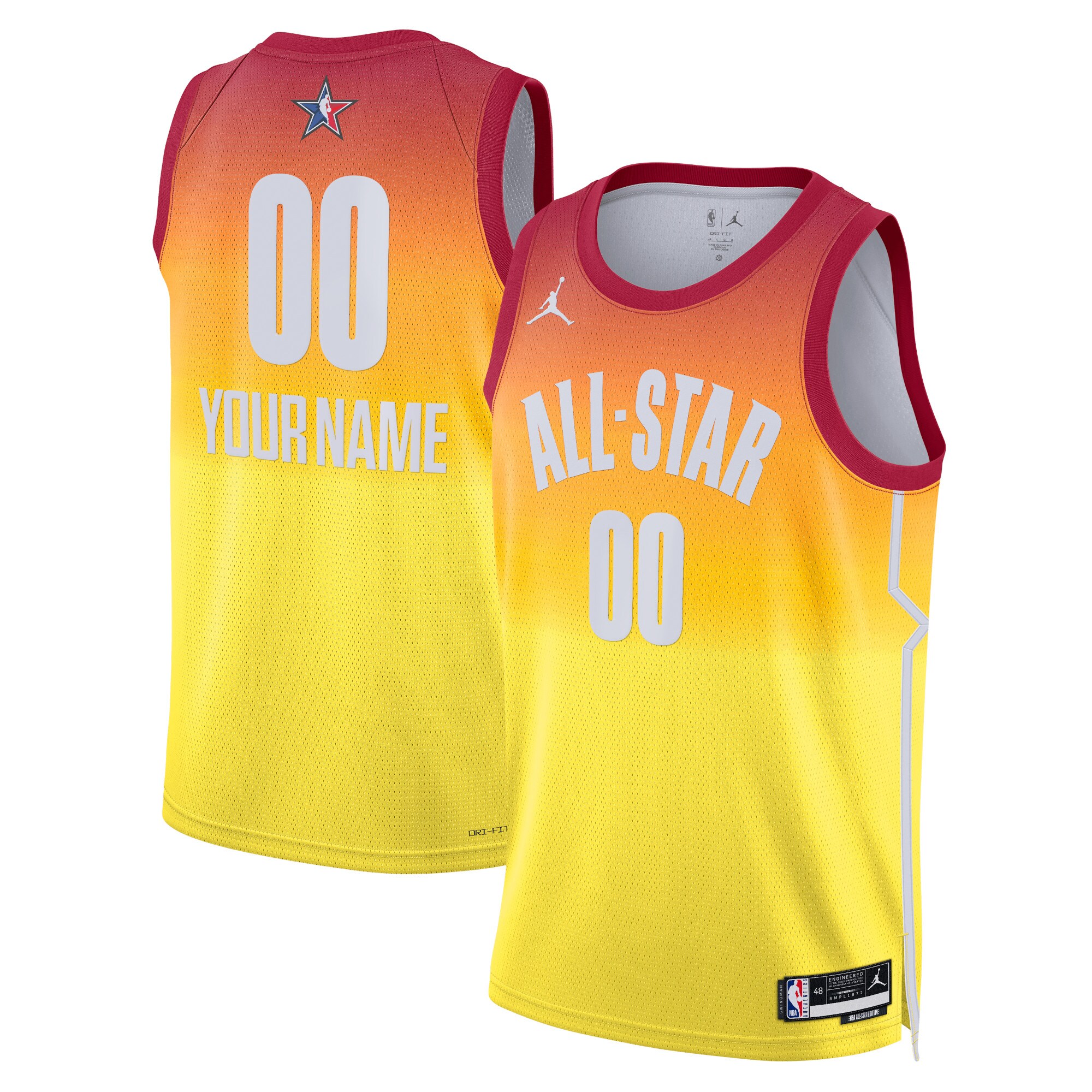 NBA Team 2 All-Star 2023 Swingman Jersey – Custom – Orange – Mens