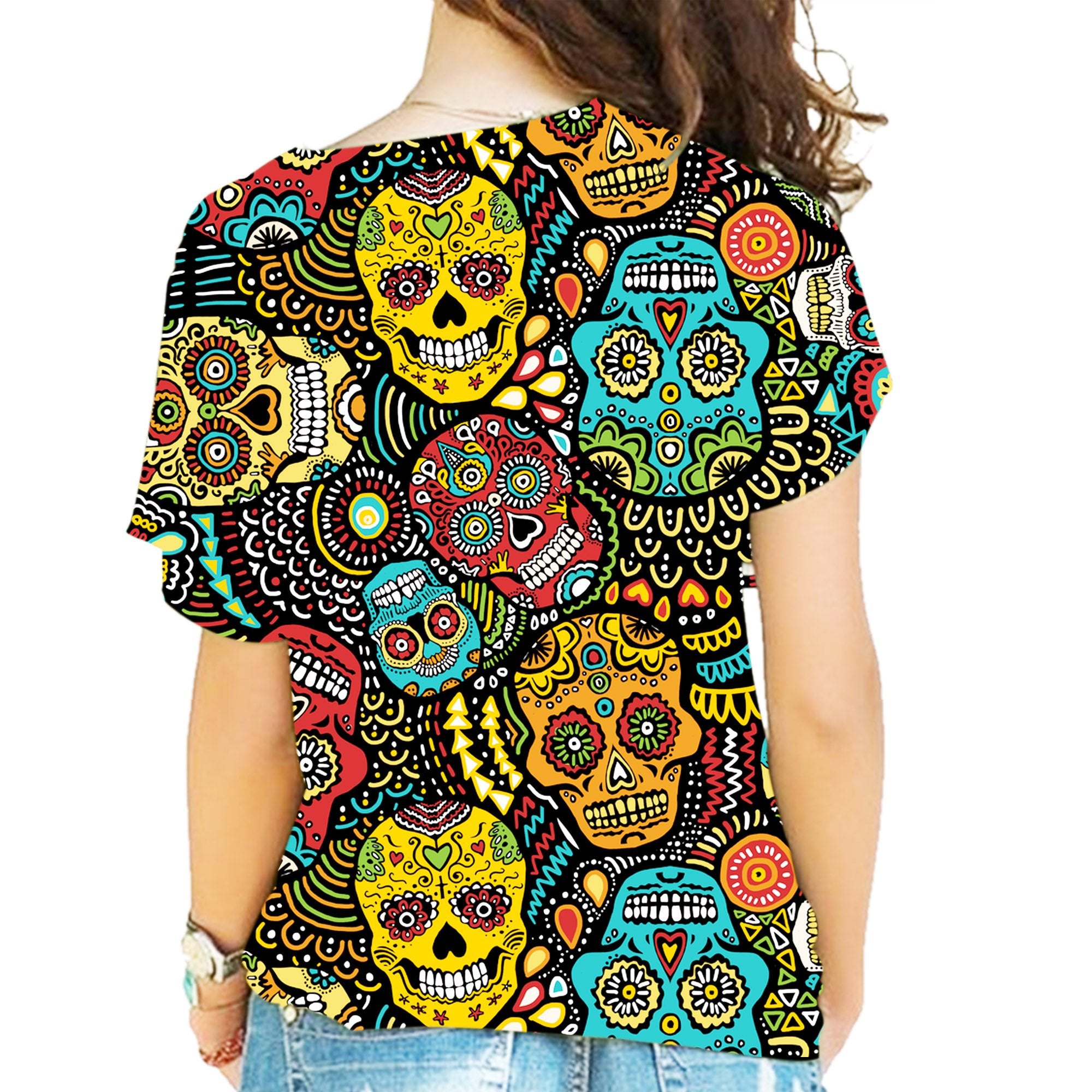 Skull28 Candy Colorful Cross Shoulder Shirt