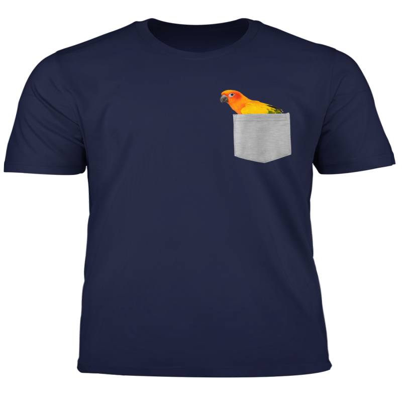 Womens Animal In Your Pocket Sun Conure Parrot T Shirt Medium Heather Grey