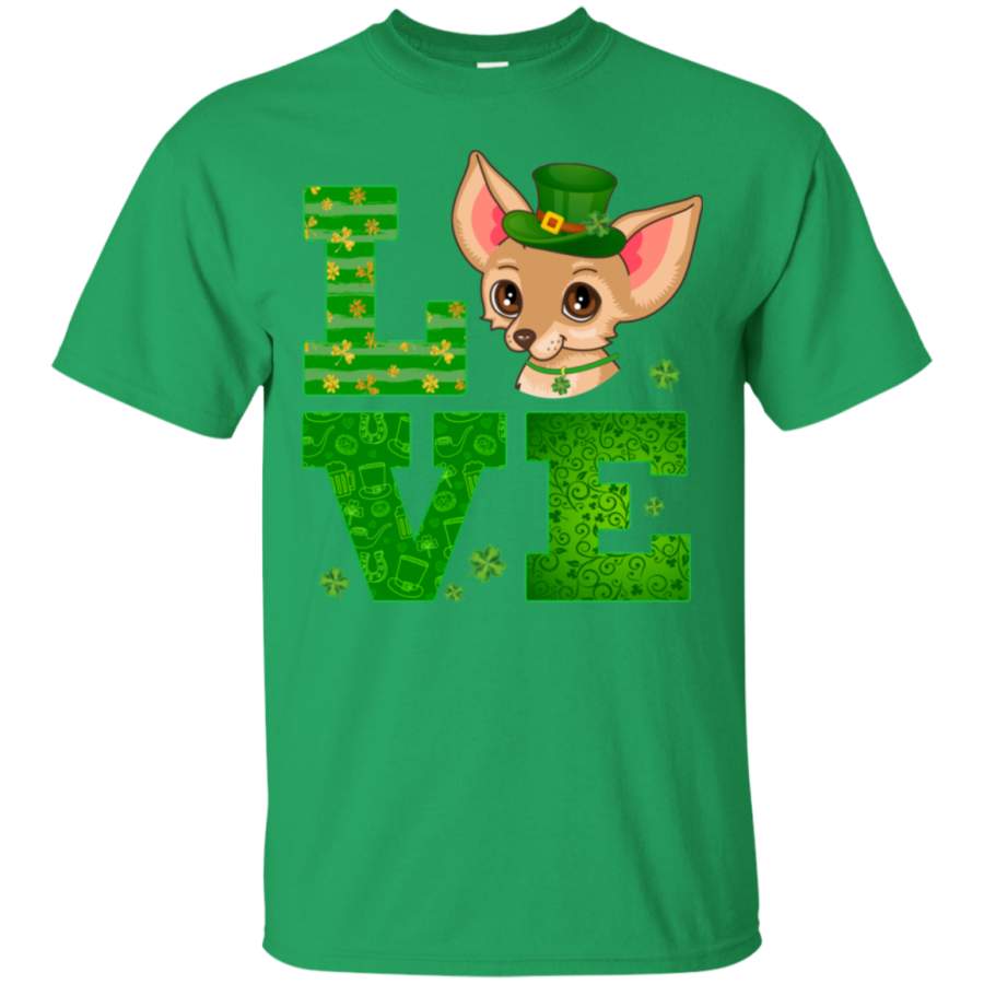 Love Chihuahua St Patricks Day Green Shamrock T-Shirt VA01