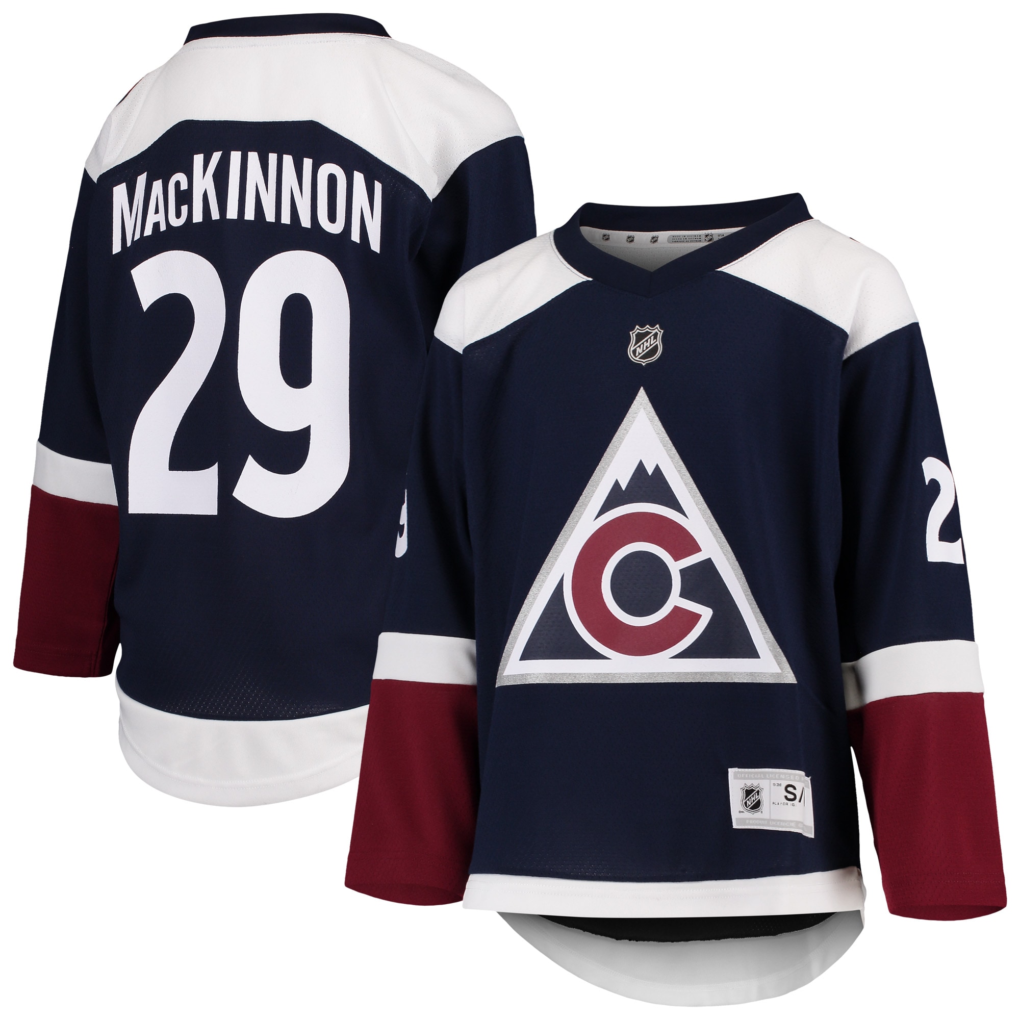 Nathan MacKinnon Colorado Avalanche Youth Alternate Replica Player Jersey – Navy