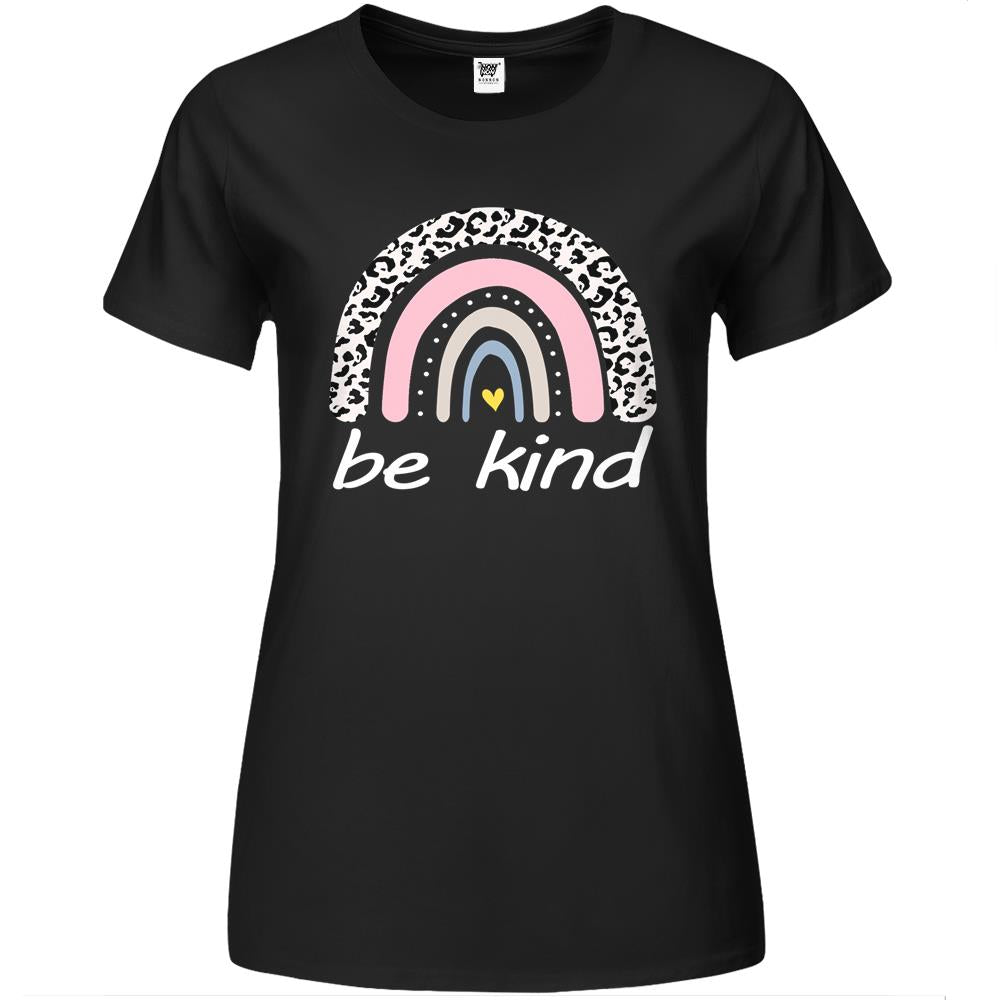 Be Kind Shirt, Be Kind Premium Womens Tshirts, Be Kind Rainbow Shirt, Be Kind Rainbow Premium Womens T Shirts, Rainbow Be Kind Shirt, Be Kind Cute Graphic Leopard Rainbow Premium Womens T Shirts