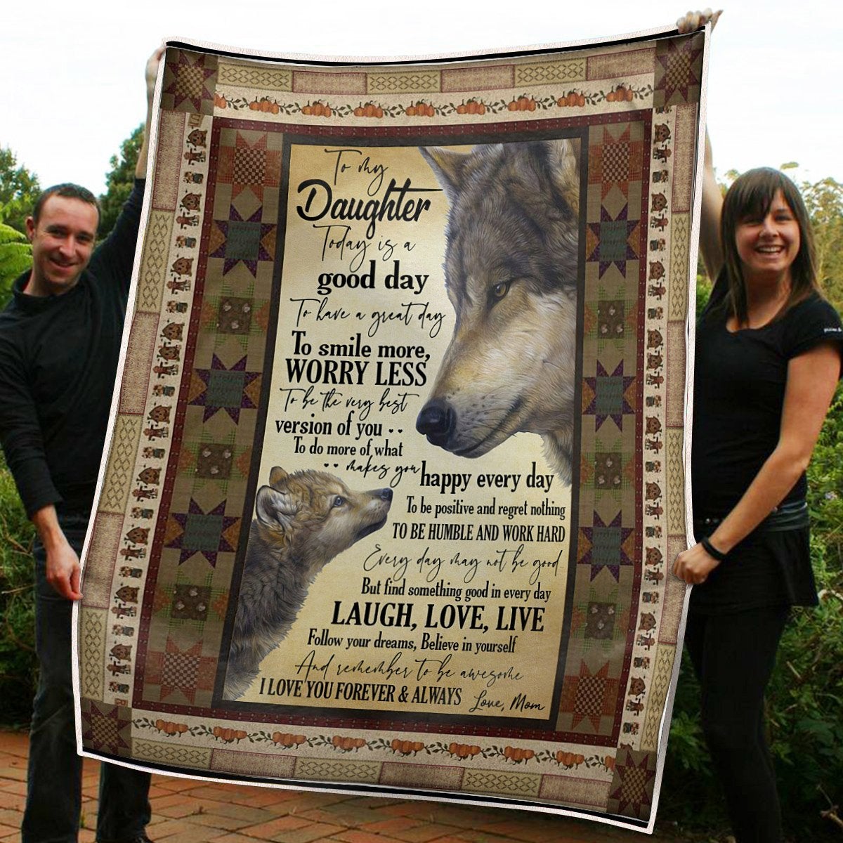 To My Daughter Blanket Wolf Be The Best Version Of You Gift From Mom Fleece Blanket Gifts For Mom From Daughter