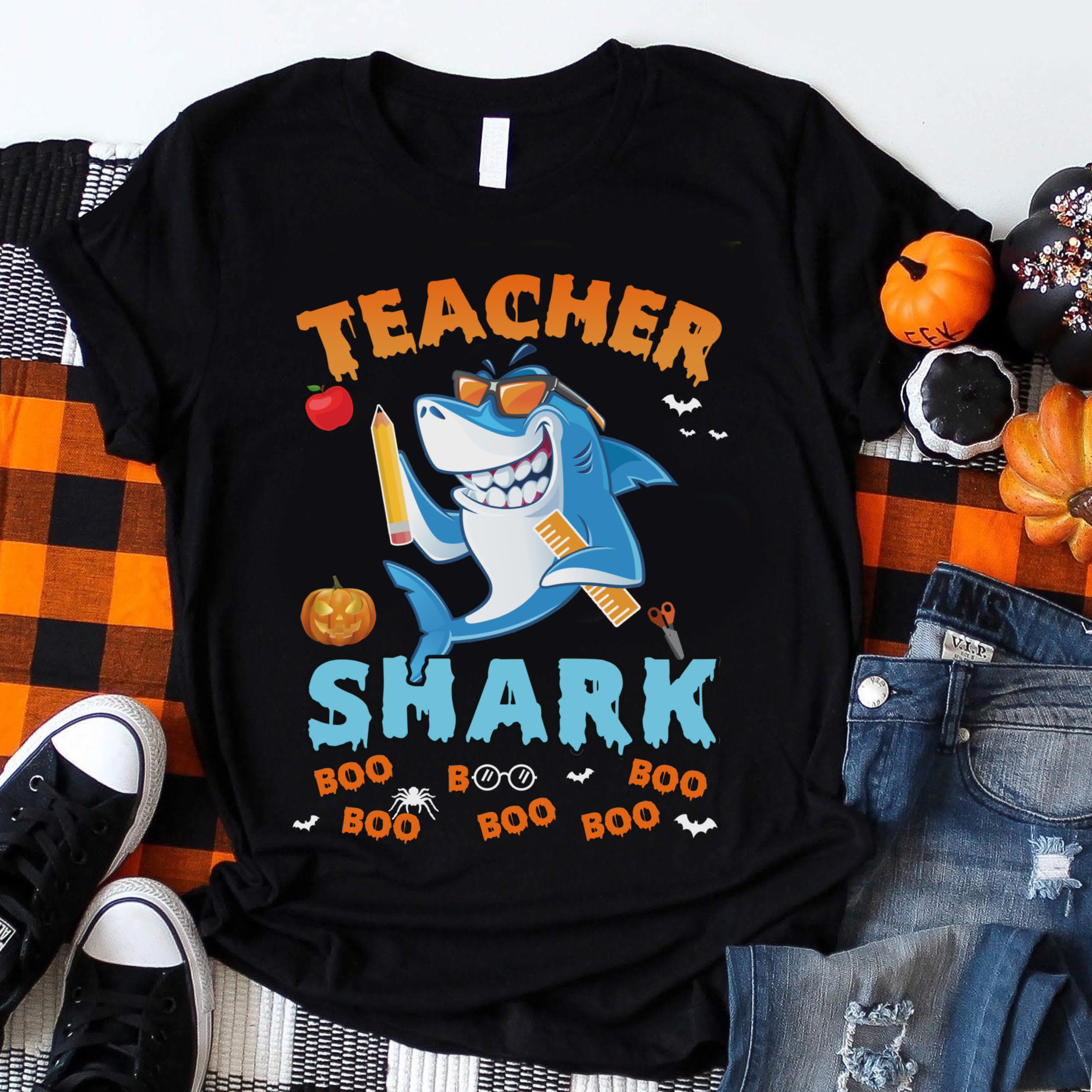 Teacher Shark Boo Boo Boo Tshirt Funny