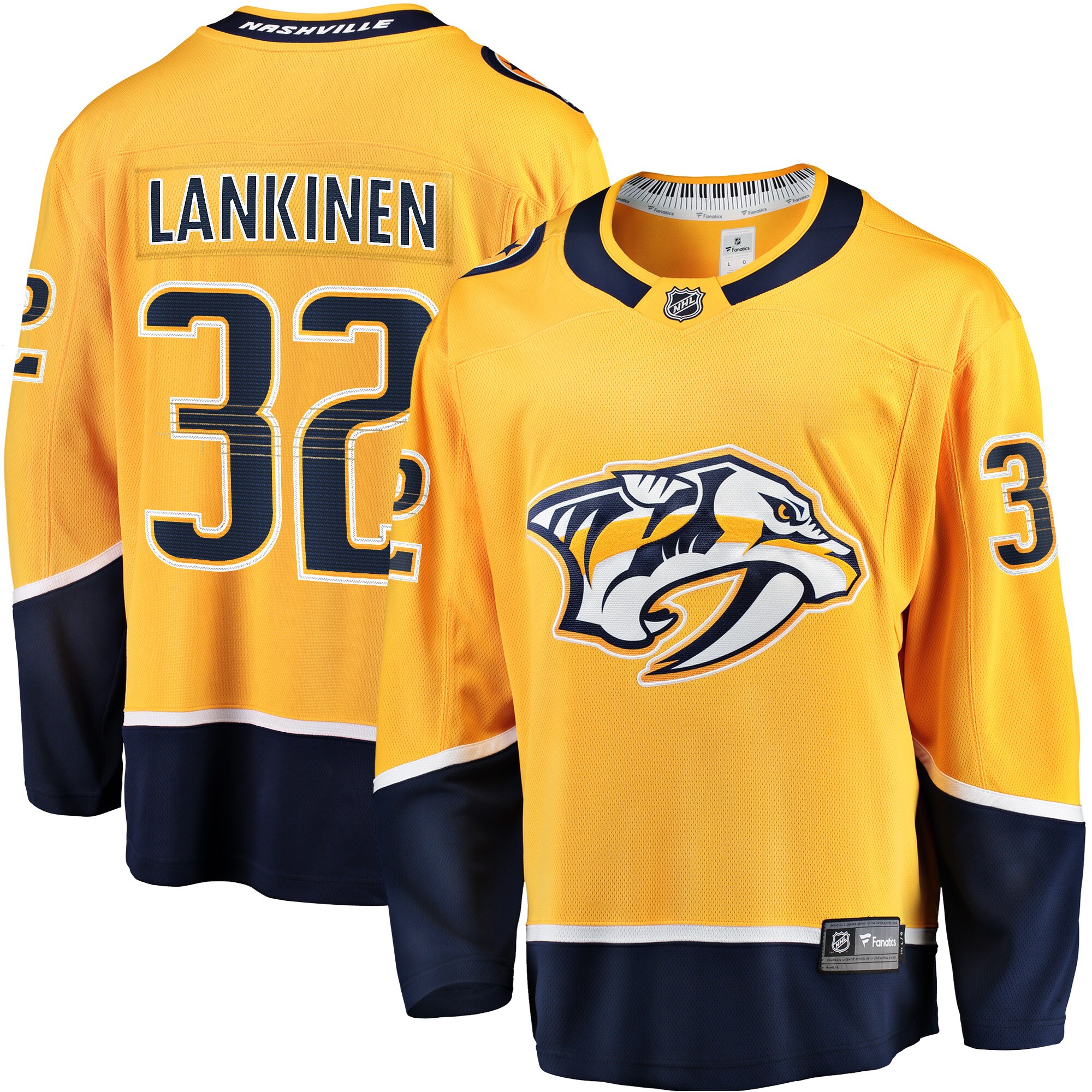 Kevin Lankinen Nashville Predators Branded Home Breakaway Player Jersey – Gold