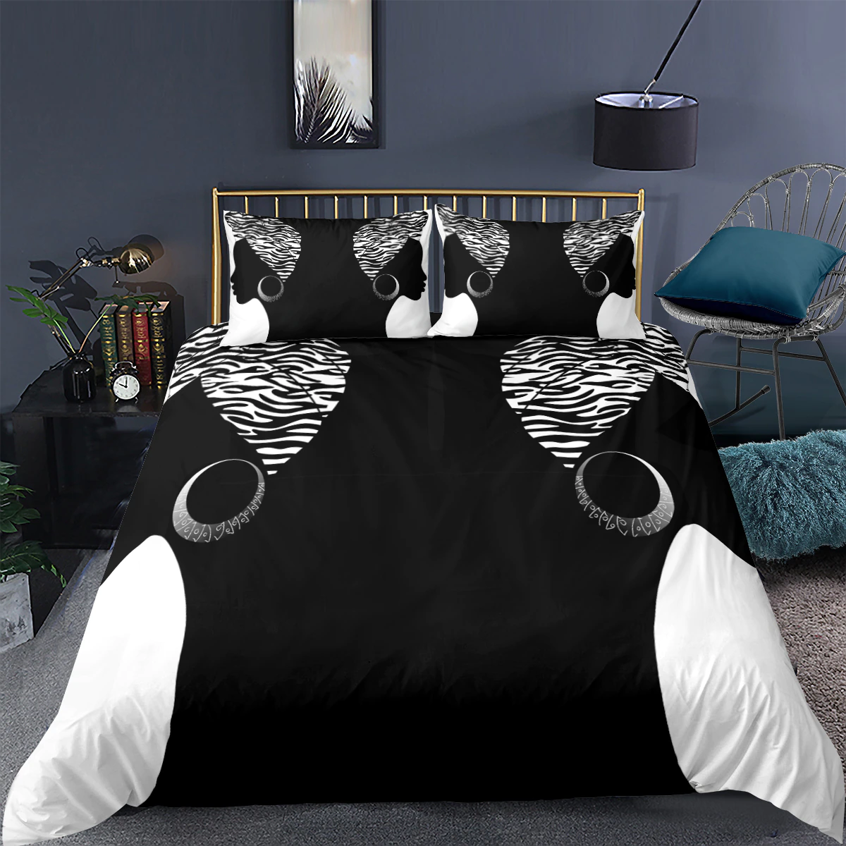 3D Printed Duvet Cover Set African Women Print Luxury Bedding Set Single Double Twin Full Queen King For Adults Bed Cover