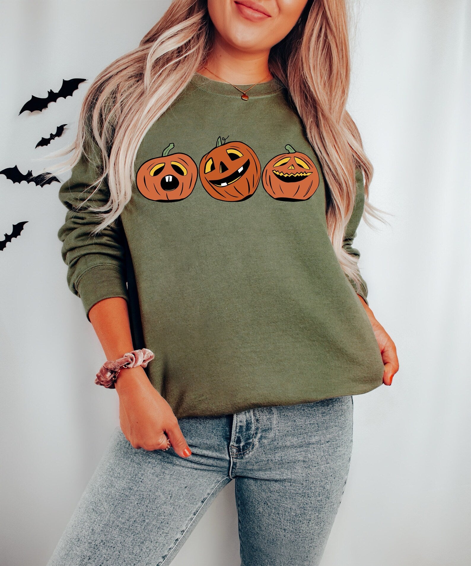 Pumpkin Sweatshirt 2D Crewneck Sweatshirt All Over Print Sweatshirt For Women Sweatshirt For Men