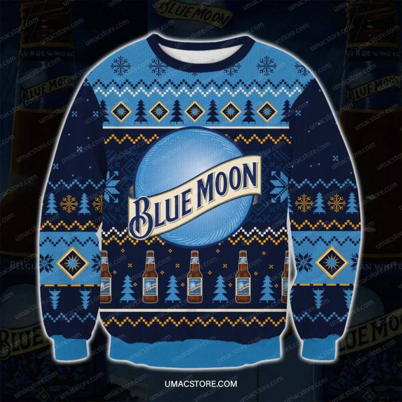 Blue Moon BMV2 3D Print Ugly Christmas Sweatshirt