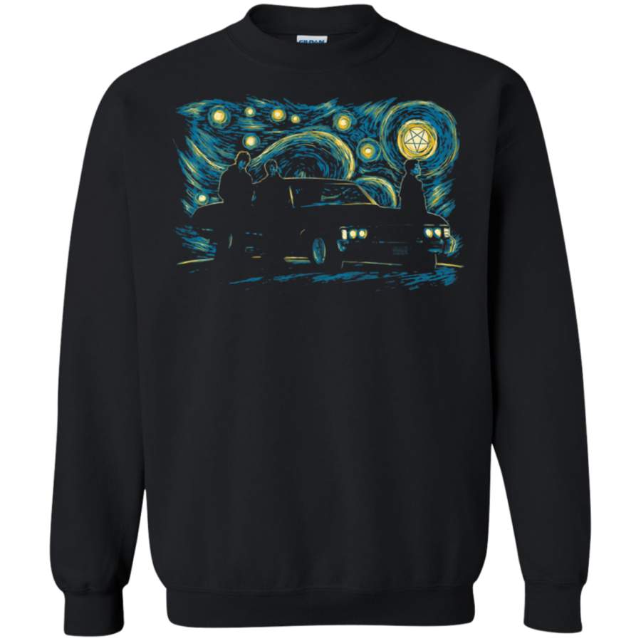 AGR Sam Deam Winchester And Castiel Supernatural Starry Night Sweatshirt