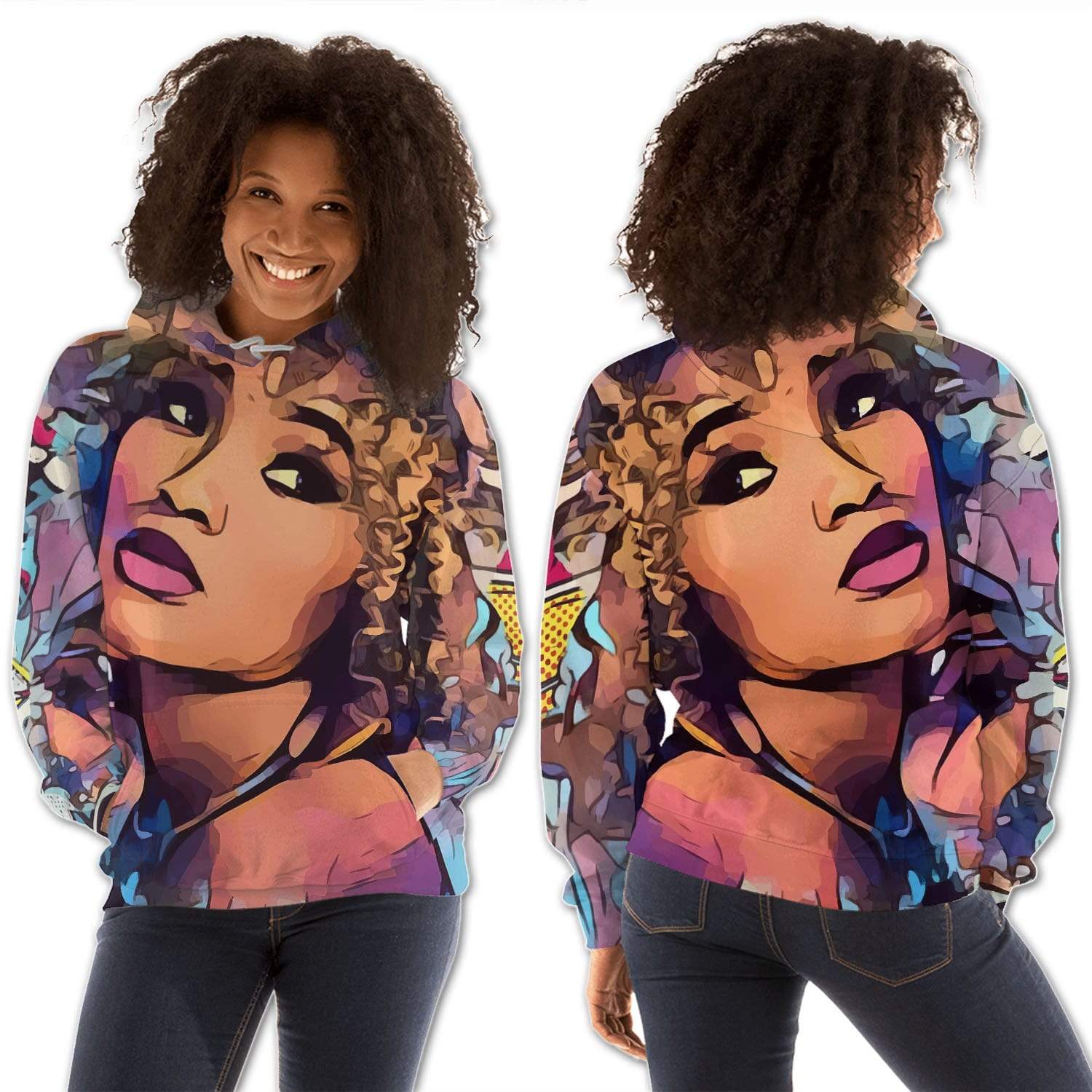 African American Hoodies Pretty Black American Woman Fancy Afro American Black Queen African Apparel