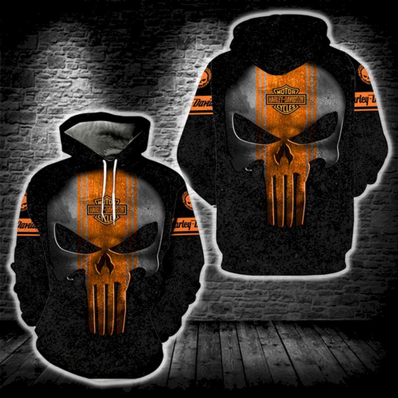 Harley Davidson Motorcycles Skull Punisher 3D Hoodie N98