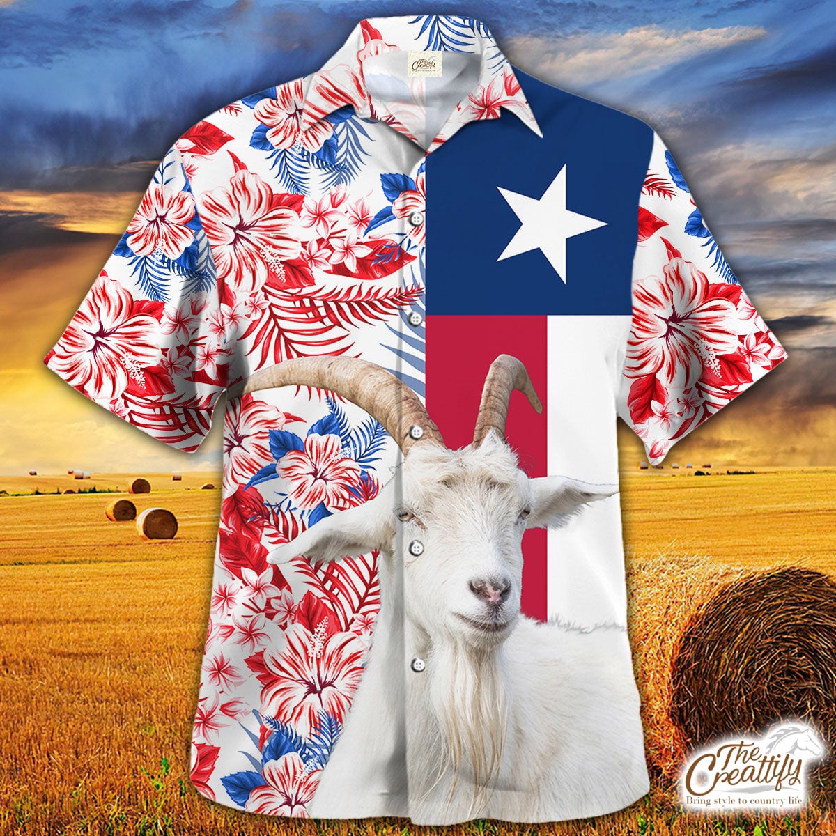 Goat Texas Flag Peace Life Style Hawaii Shirt Ha73601