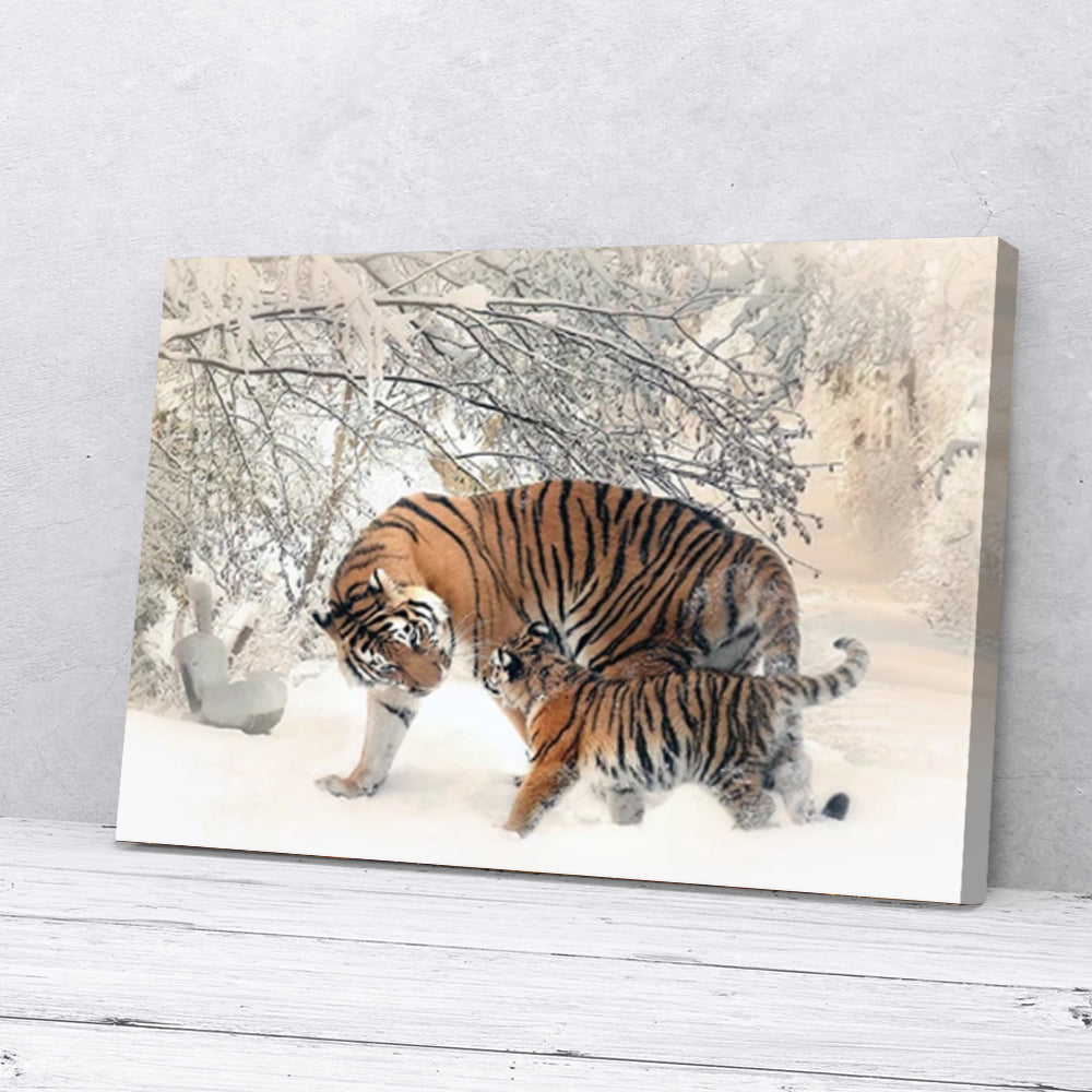 Bestieship Winter Tigers Canvas Prints