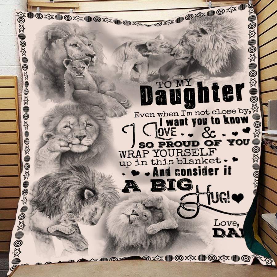 To Daughter – Lion – A Big Hug – Fleece Blanket Christmas Gift Ideas