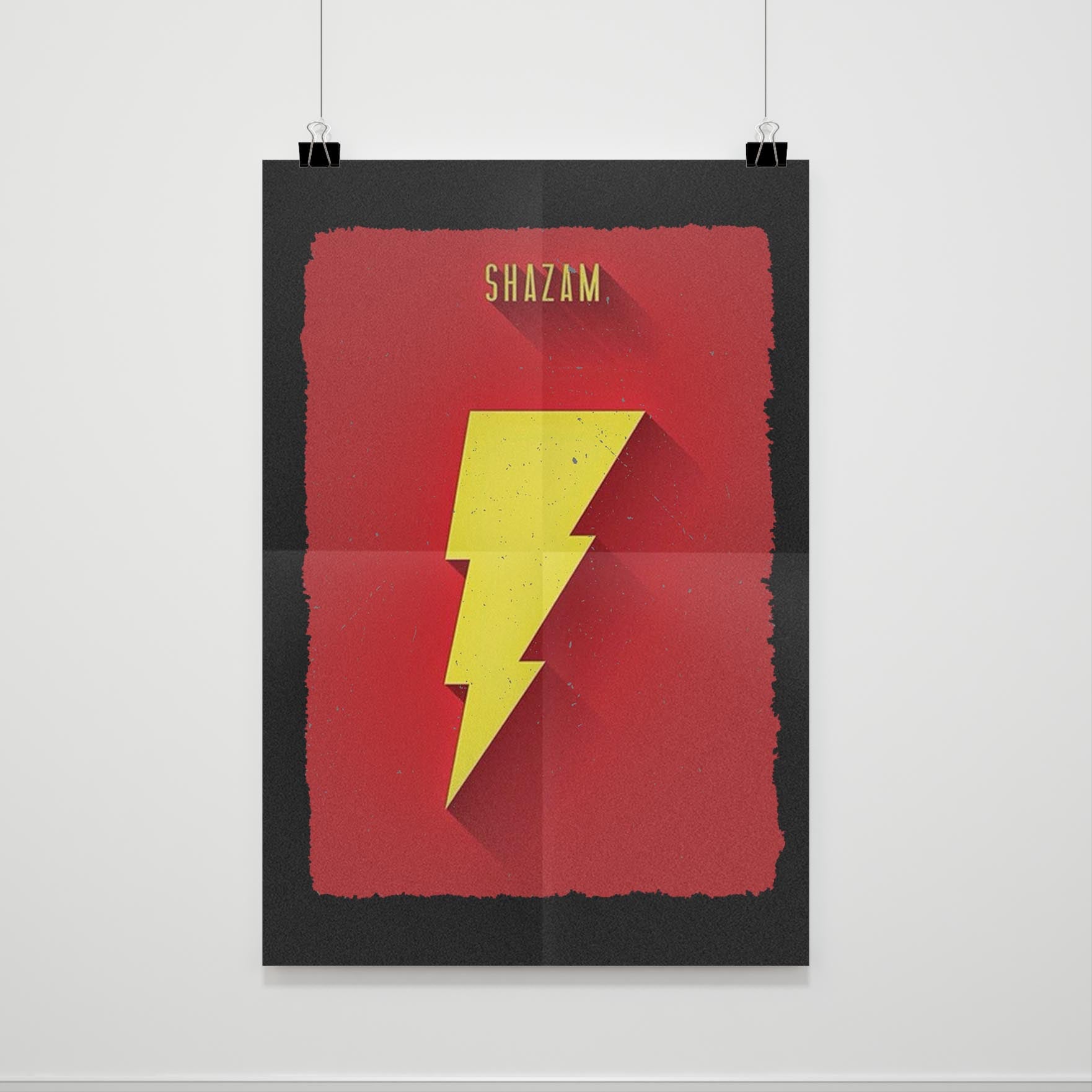 Shazam Bolt Super Hero Dc Poster Poster - Poster Art Design