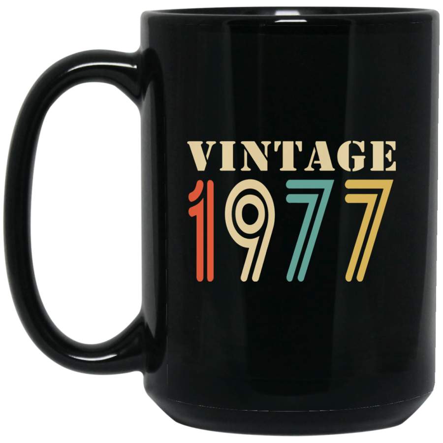 Vintage 1977 – 40th birthday gift  15 oz. Black Mug