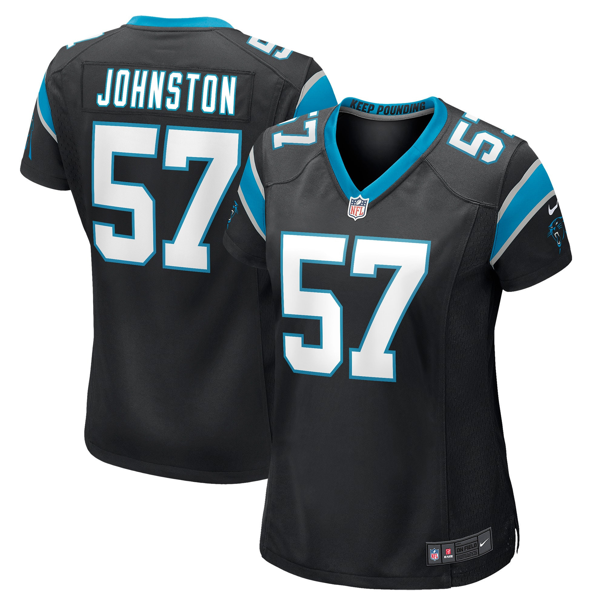 Clay Johnston Carolina Panthers Womens Game Jersey – Black NFL