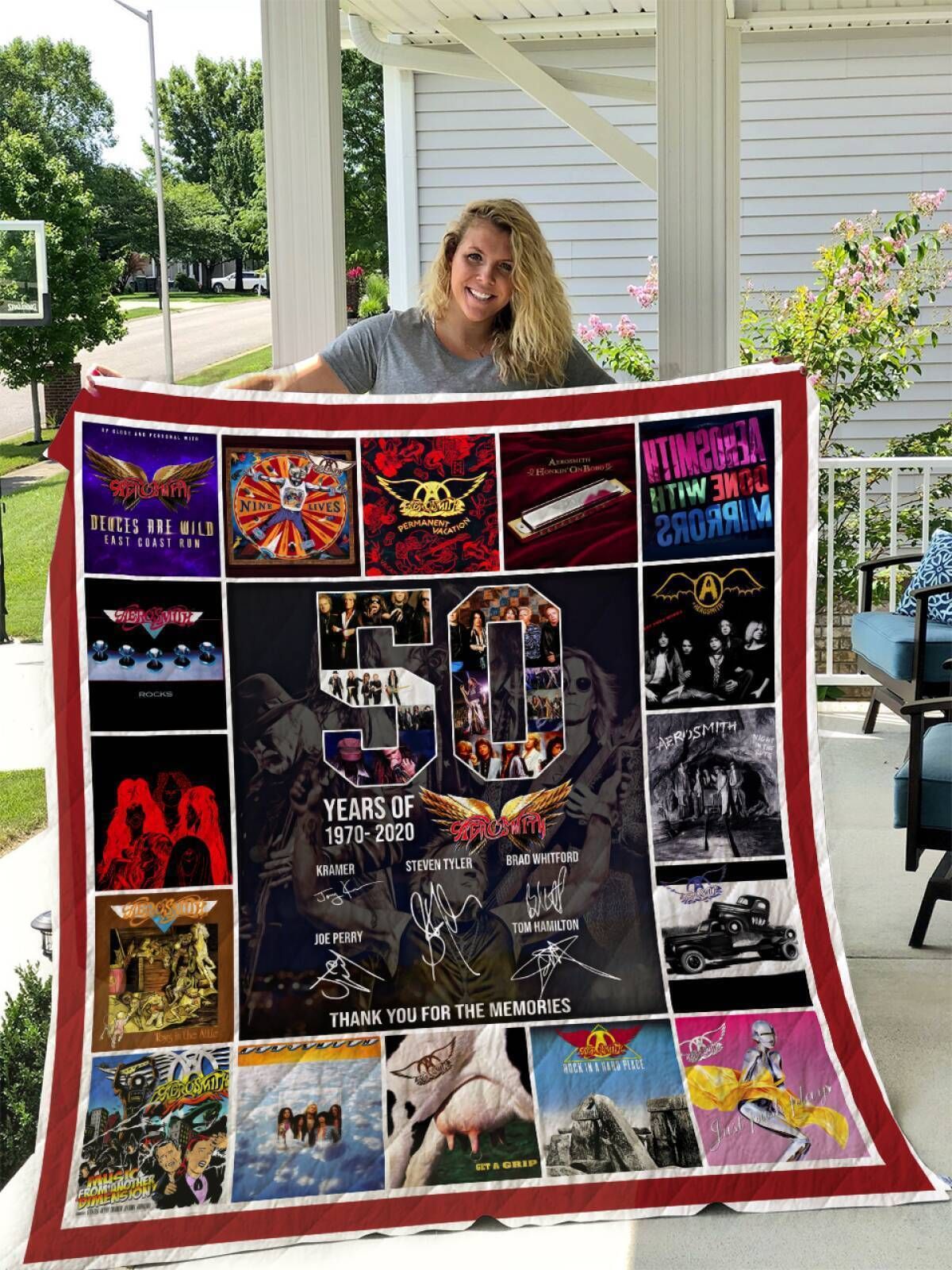 Aerosmith Years Anniversary 3D Quilt Blanket, Fleece Blanket