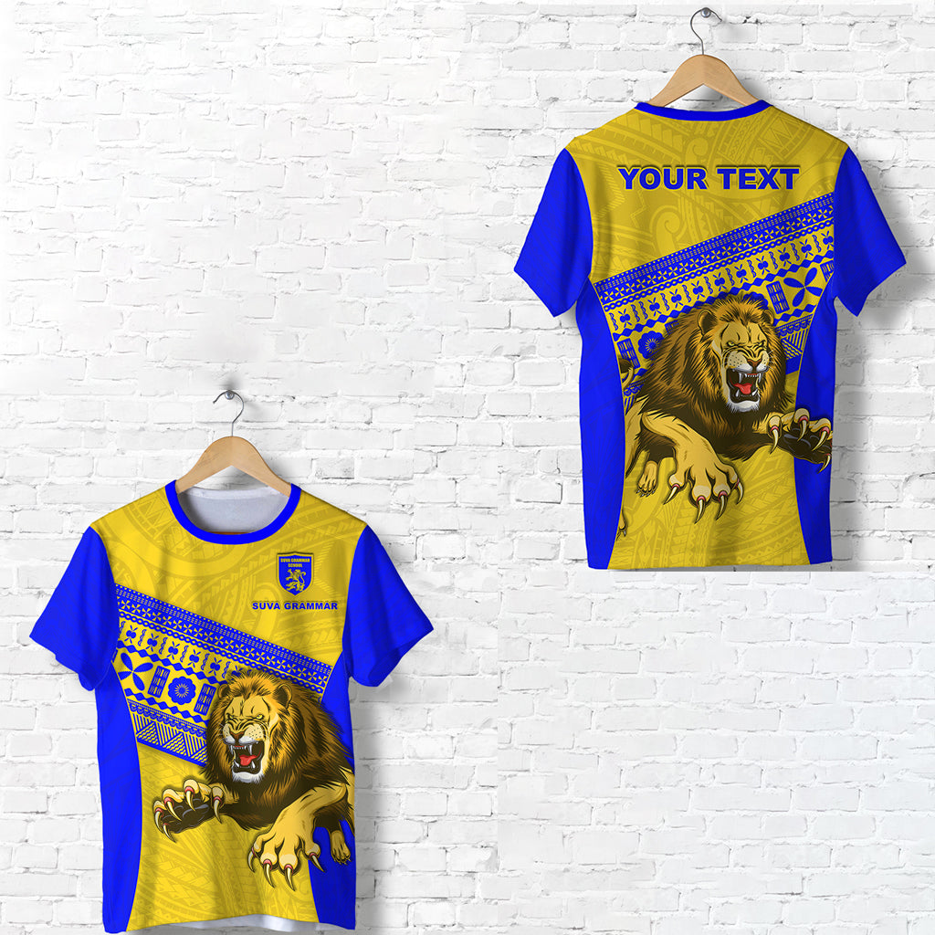 (Custom Personalised) Suva Grammar Fashion T Shirt Fiji School Version Lion Blue Lt13