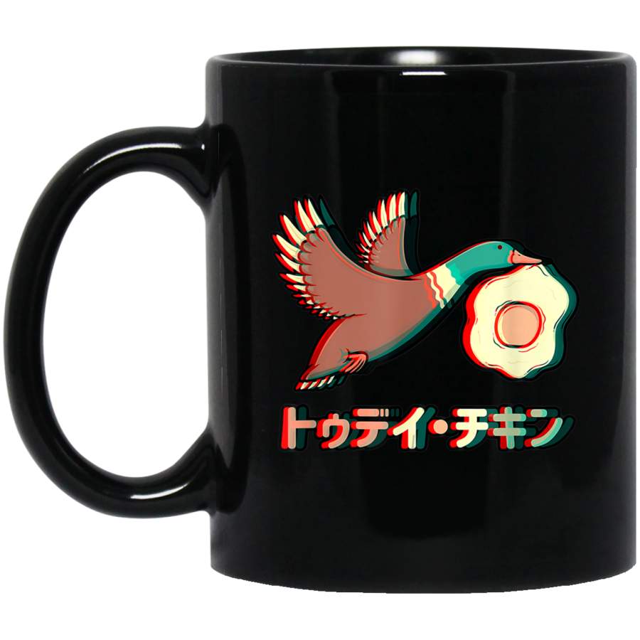 Aesthetic Otaku Manga Style I Duck amp Fried Egg Black Mug