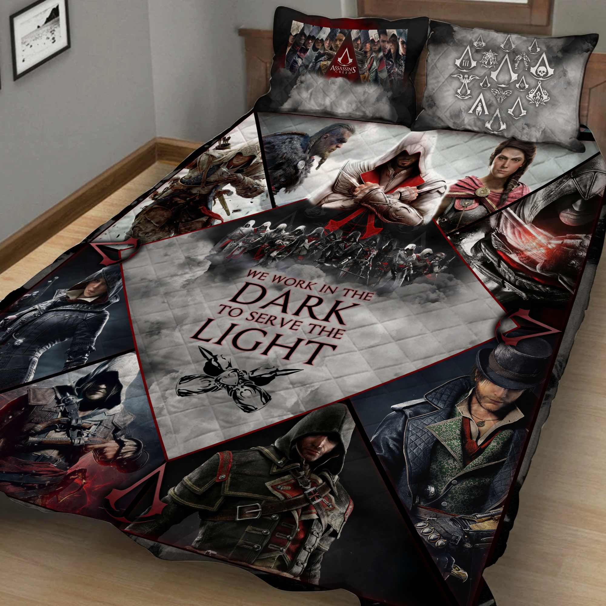 We Work In The Dark To Serve The Light Assassin’S Creed Quilt Blanket Quilt Set