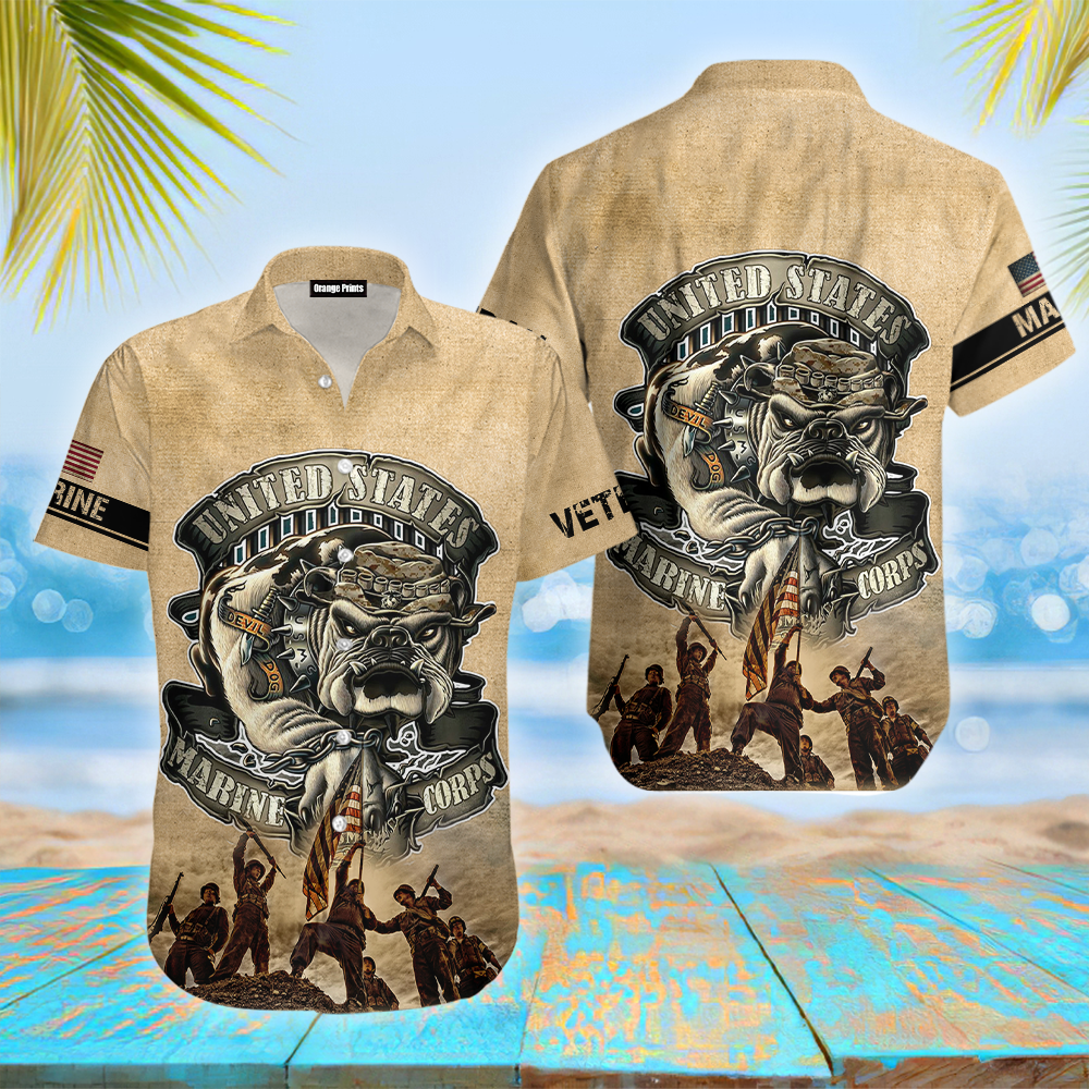 Us Marine Corps Veteran Devil Dog Aloha Hawaii Shirts For Men And Women Ha83413