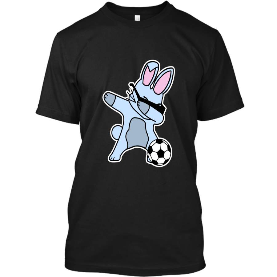 Dabbing Easter Bunny Soccer Ball T-Shirt Custom Ultra Cotton