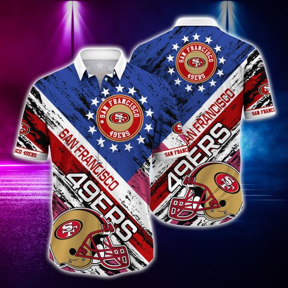 Gift For Husband Gift For Dad San Francisco 49Ers And Rugby Helmet Hawaiian Shirt D3