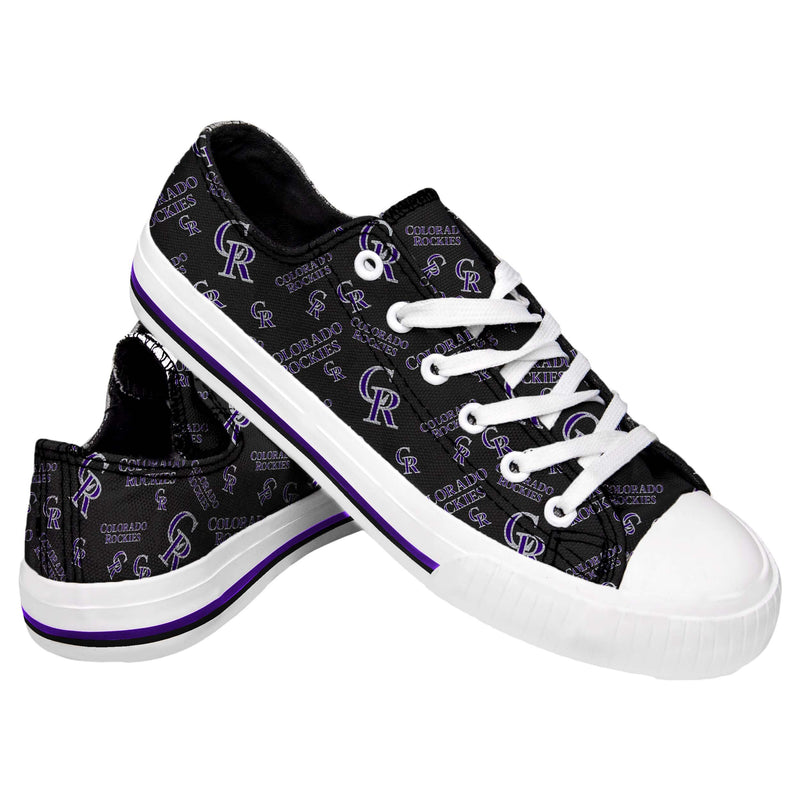 Colorado Rockies MLB Womens Low Top Repeat Print Canvas Shoes