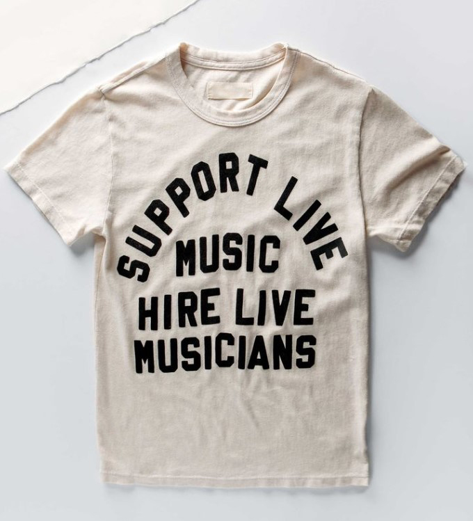 Support Live Music Hire Live Musicians Tee Shirt Outfit