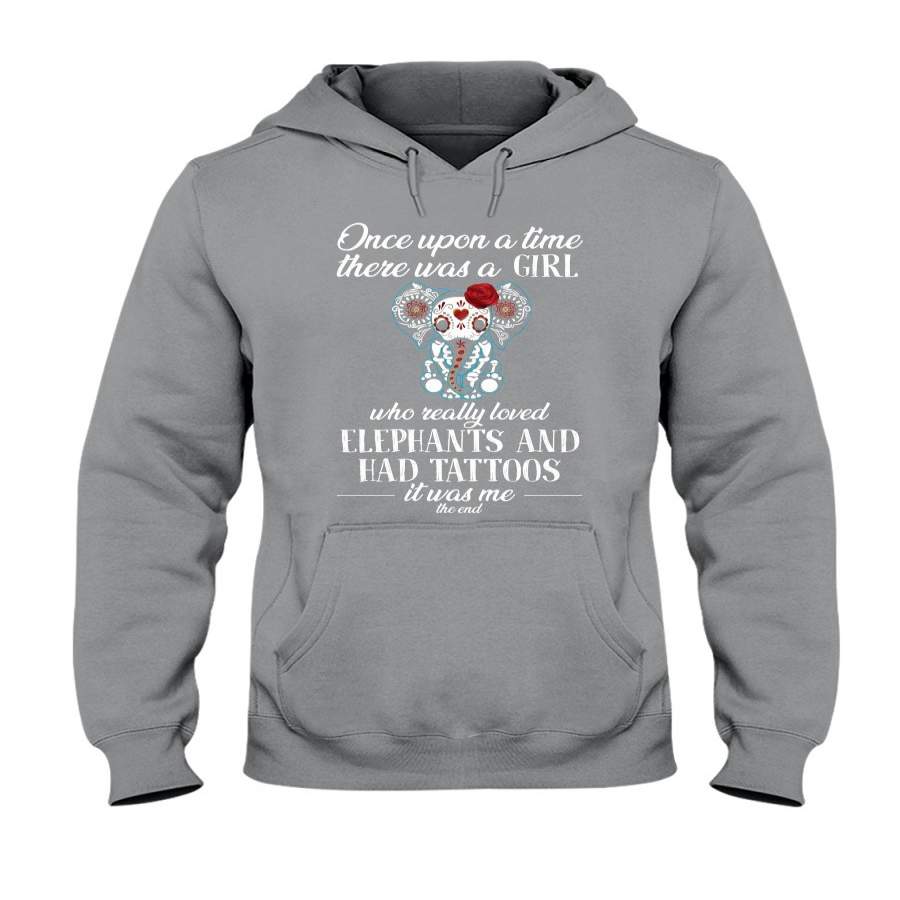 A Girl Loved Elephants And Tattoos Hoodie