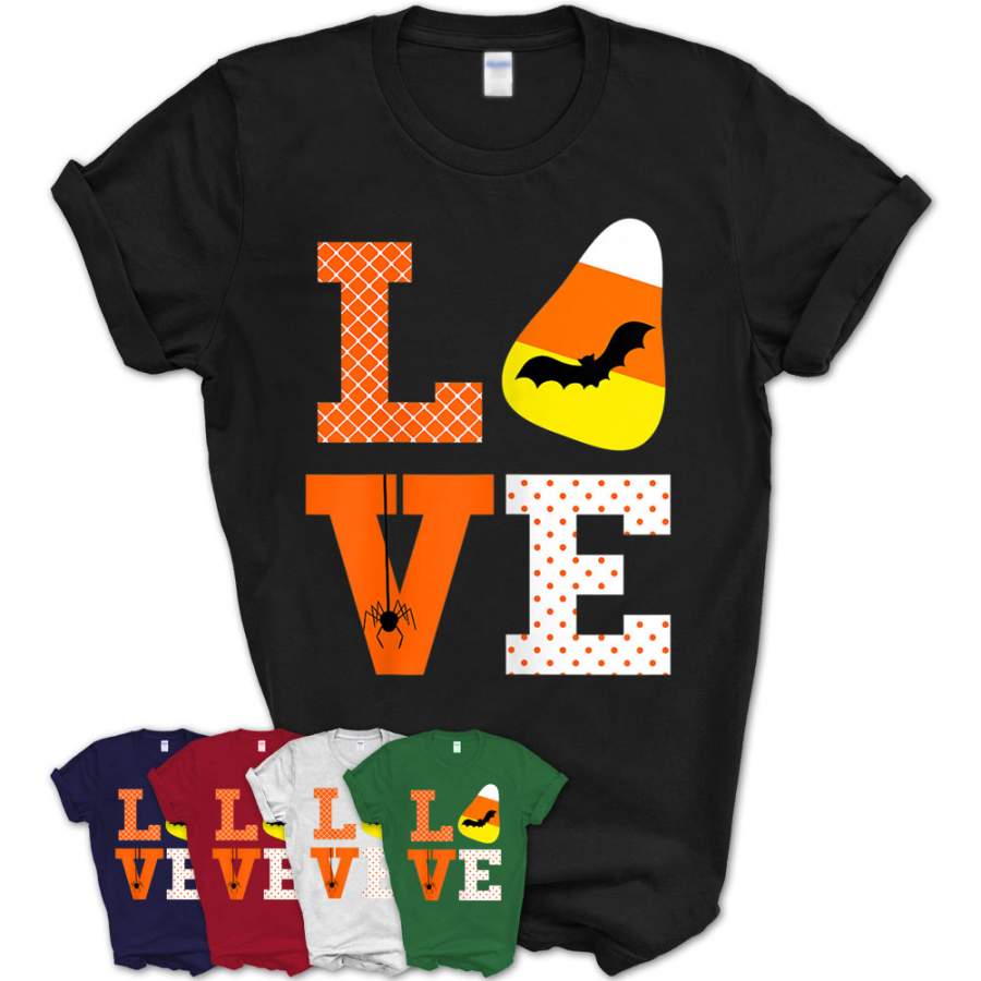 Candy Corn Cute Halloween Love Gift For Mom Teen Girl Tween T-Shirt