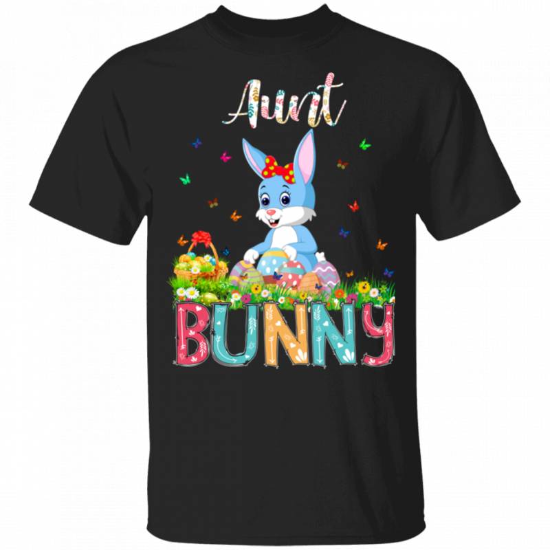 Aunt Bunny Funny Rabbit Bunny Eggs Easter Day Matching Shirt For Family Women Aunt Auntie Gifts Youth T-Shirt