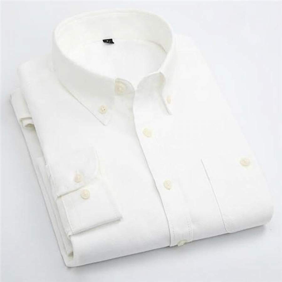 Candy Color Men’s Shirt Oxford Classic Cotton Long Sleeve Business Dress Shirts Formal Social Clothing