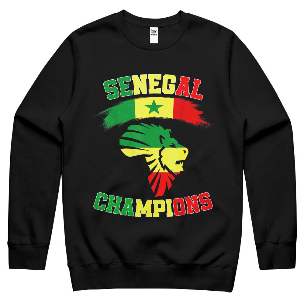 Senegal Champions 2022, Senegalese Soccer Team Flag Senegal Crewneck Sweatshirt