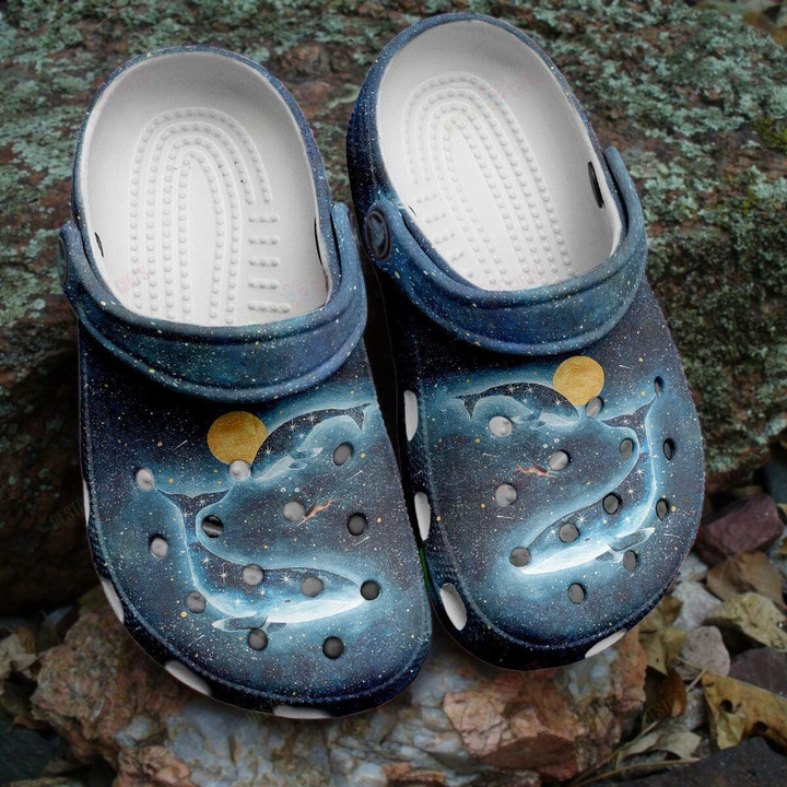 Whale Galaxy Art The Ocean By Night Crocs Classic Clogs Shoes