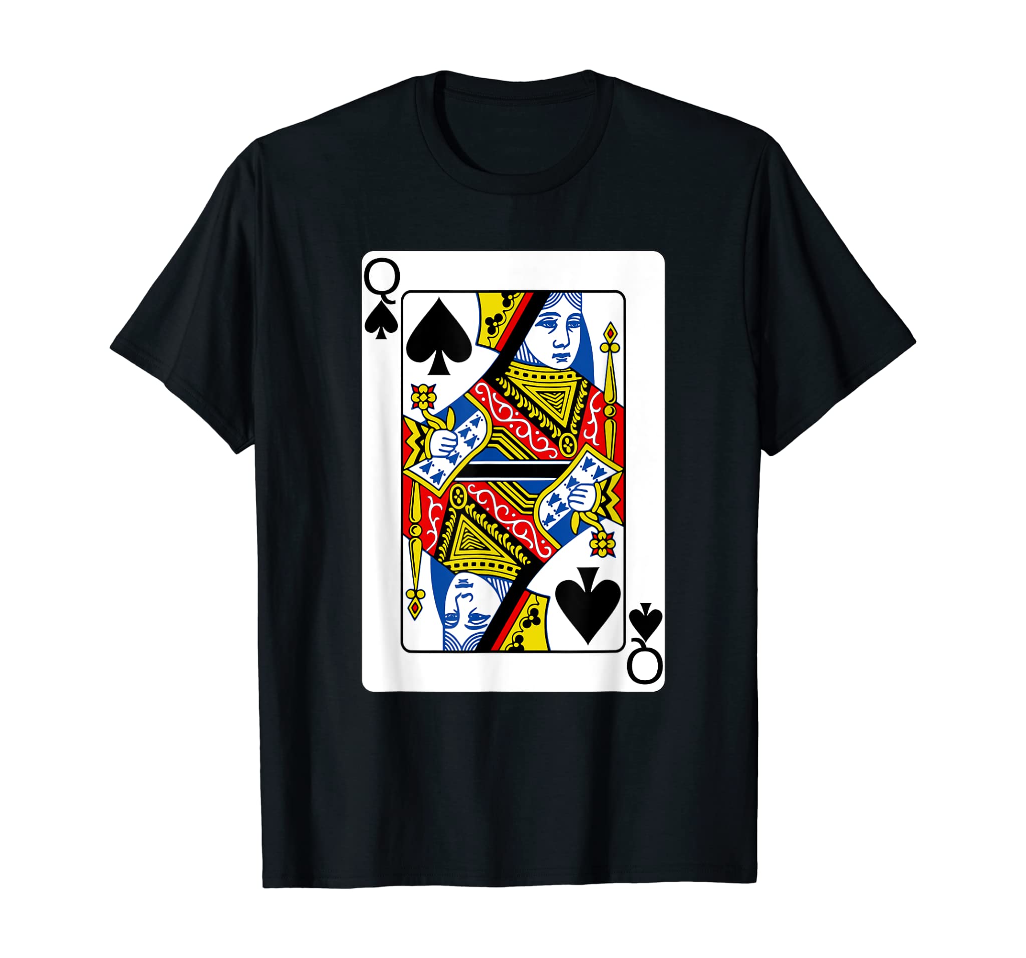 Queen Of Spades Playing Card T-Shirt Poker Player Costume