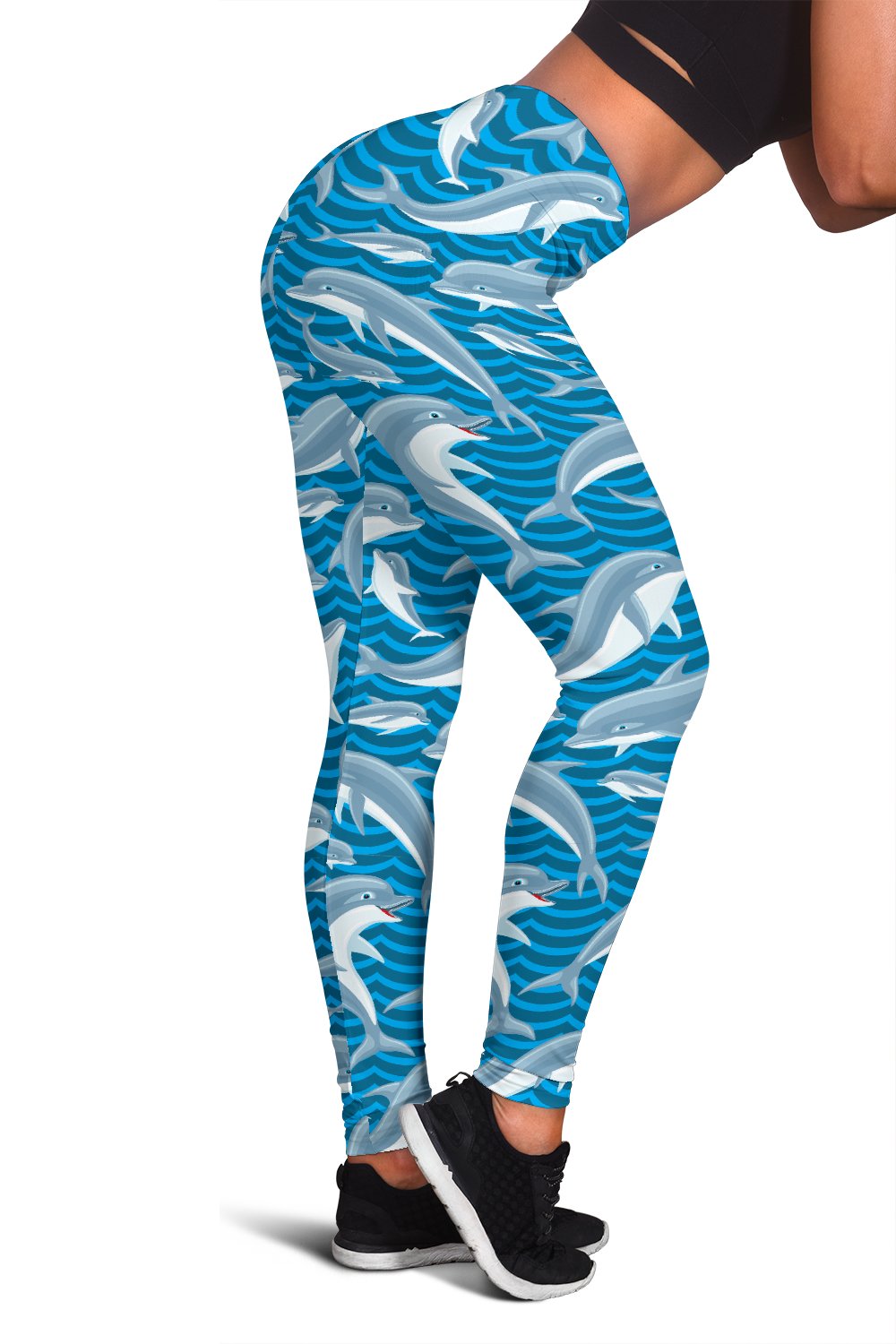 Dolphin Cute Print Pattern Women Leggings