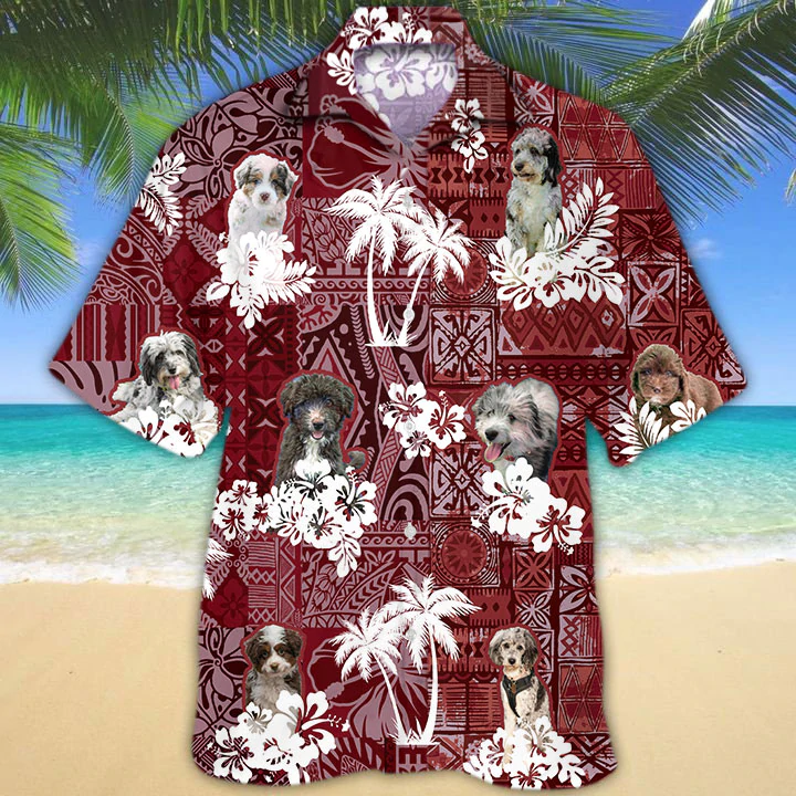 Aussie Doodle Red Hawaii Hawaii Shirt For Aloha Summer Ha19134