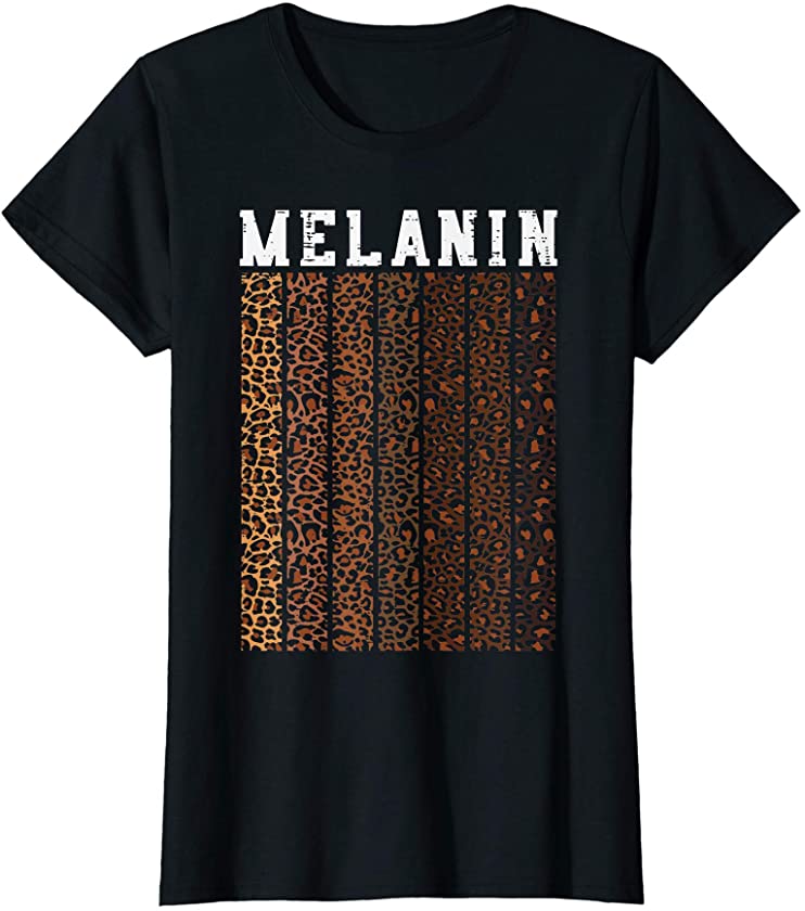 Womens Leopard Print Melanin Black History African Pride BLM Women T-Shirt