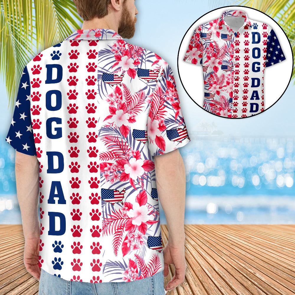 Dog Dad Hawaii Shirt Tropical And Flag Us Pattern Gift For Lihd Ha94991