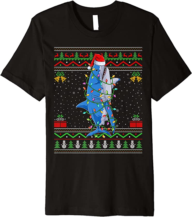 Shark Fish Lover Matching Ugly Shark Christmas Premium T-Shirt