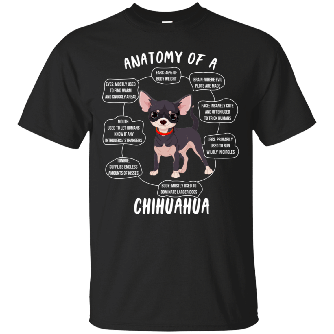 Order Pet Shirt Adult Anatomy Of A Chihuahua T-Shirt Funny Puppy Gift