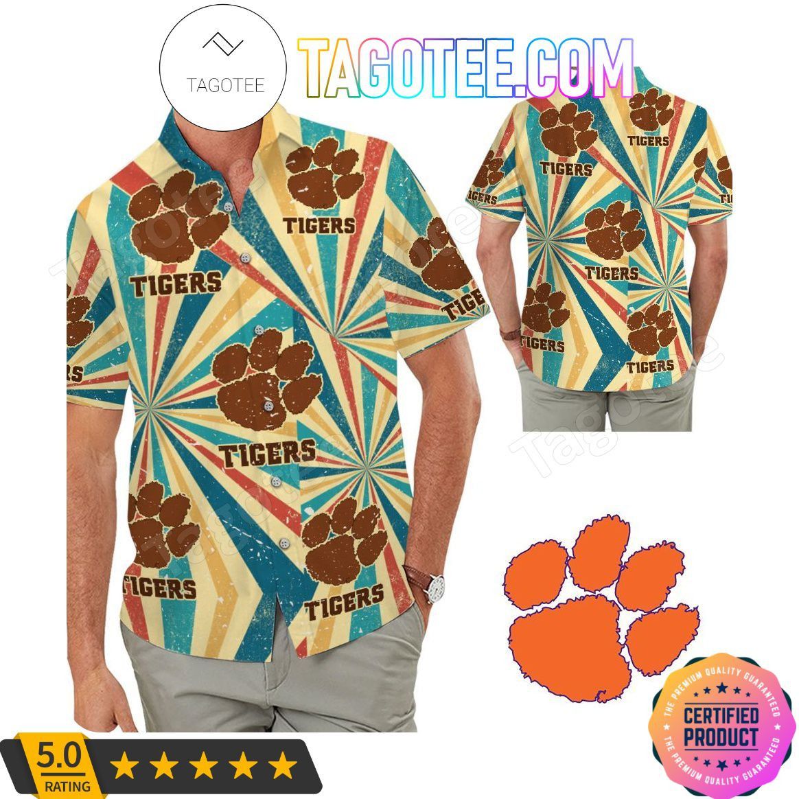 NCCA Clemson Tigers Hawaiian Shirt V13 Aloha Shirt