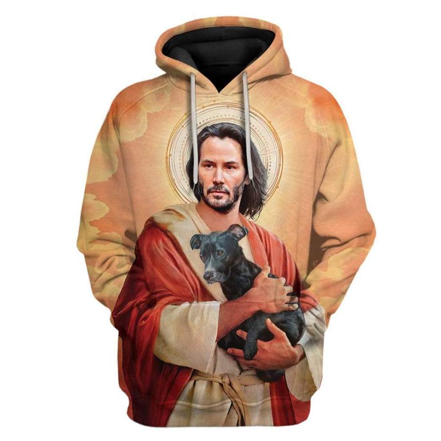 Custom T-shirt – Hoodies Keanu Reeves Holding A Puppy